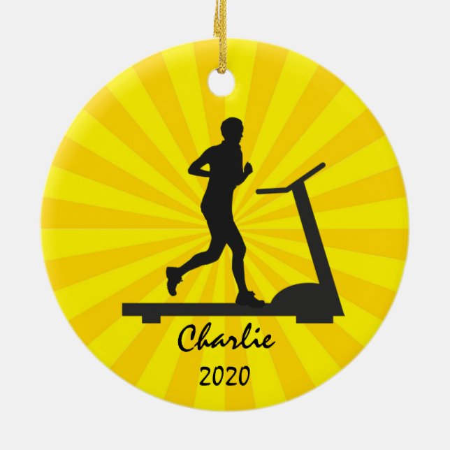 Treadmill Running Ornament (Back)