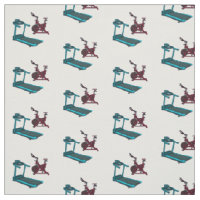 Treadmill & spinning bike cartoon illustration