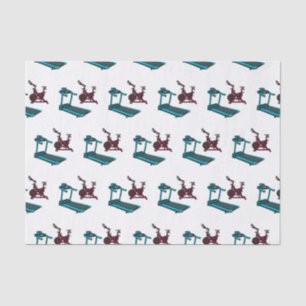 Treadmill & spinning bike cartoon illustration tissue paper