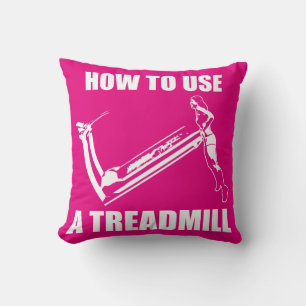 Treadmill - Women's Funny Novelty Workout Throw Pillow