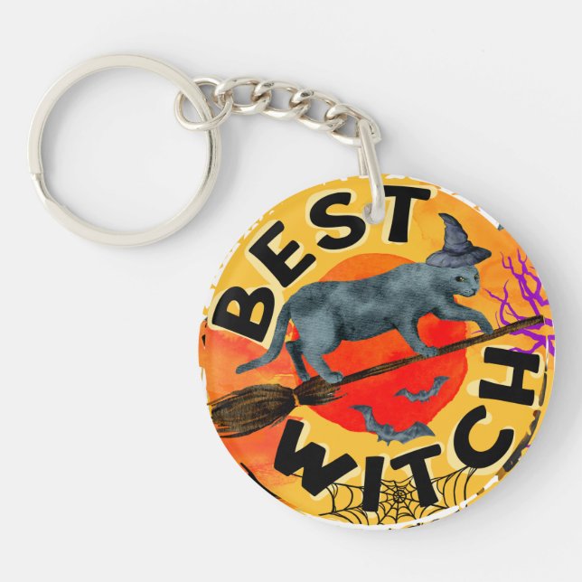 Treak or Treat Scary Halloween Pumpkin  Keychain (Front)
