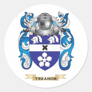 Treanor Family Crest (Coat of Arms) Classic Round Sticker