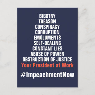 Treason Collusion Corruption Obstruction Impeach Postcard