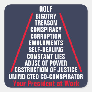 Treason Collusion Corruption Obstruction Trump Aug Square Sticker