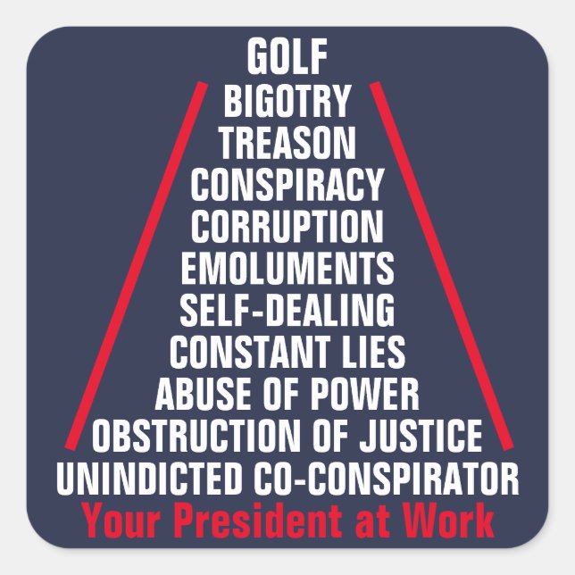 Treason Collusion Corruption Obstruction Trump Aug Square Sticker (Front)