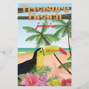 Treasure Beach  Jamaica travel poster Stationery