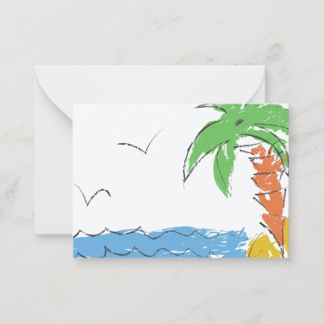 Treasure beach with palm tree card (Front)