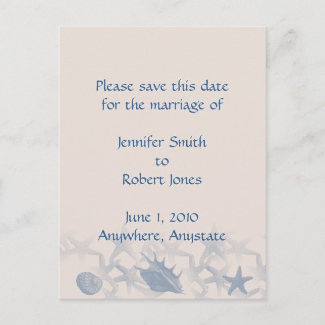 Treasure by the Sea Save the Date, postcard (Front)