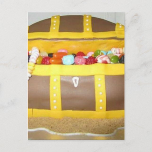 Treasure chest cake postcard (Front)