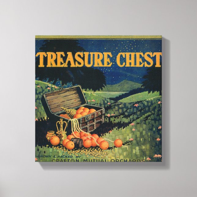 Treasure Chest (field version) Orange Label Canvas Print (Front)