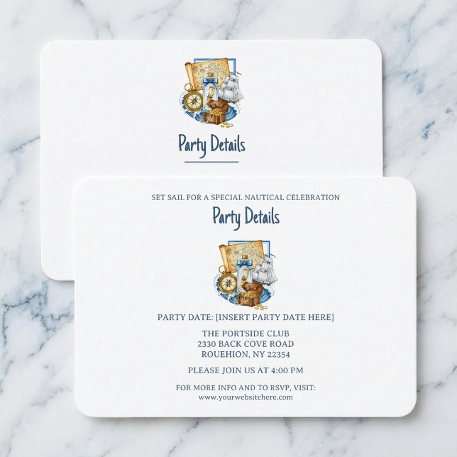 Treasure Chest Map Boat Birthday QR Code RSVP Card (Help your guests set sail.)