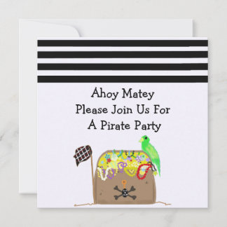 Treasure Chest Pirate Birthday Invitation