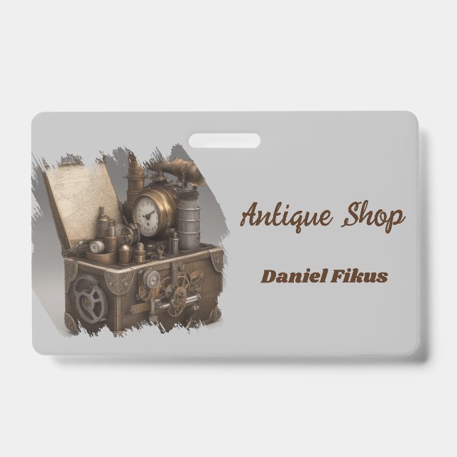 Treasure chest with gears badge (Front)