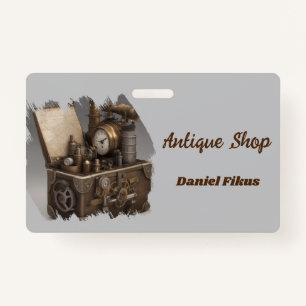 Treasure chest with gears badge