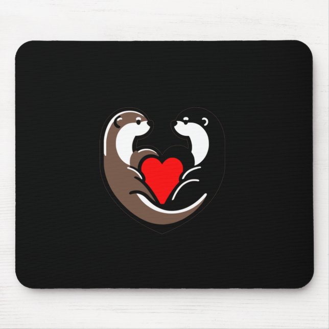 Treasure Each Otter Heartfelt Love  Mouse Pad (Front)