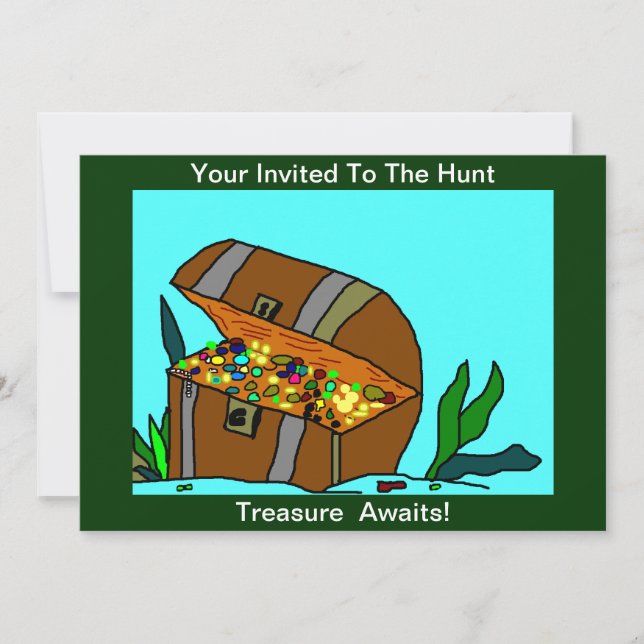 Treasure Hunt customize and personalize invitation (Front)
