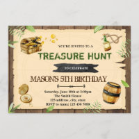 Treasure hunt party birthday invitation