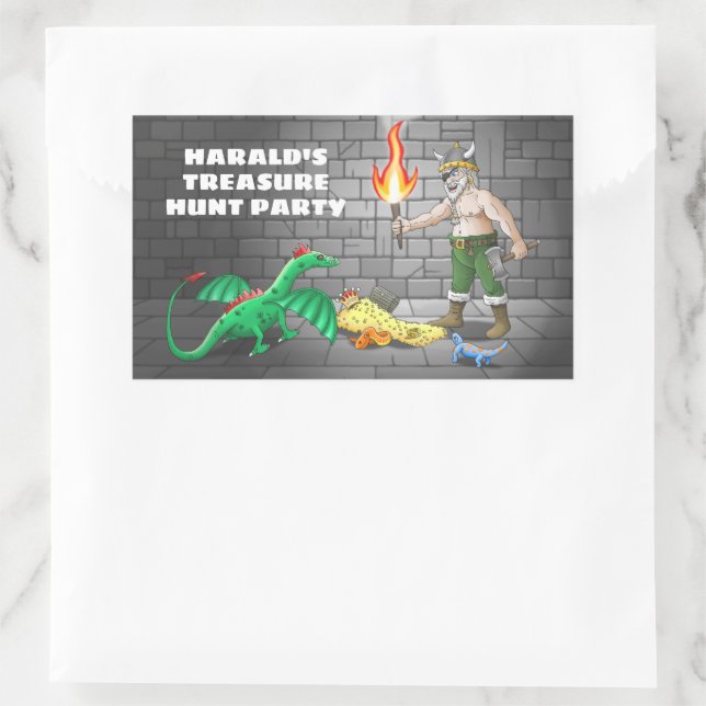 Treasure Hunt Party Birthday Sticker (Bag)