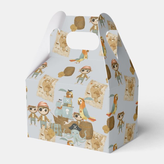 Treasure Hunter Pirate Birthday Favor Box (Front Side)