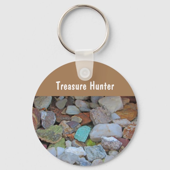 Treasure Hunter Rock Collection Stone Rockhound Keychain (Front)