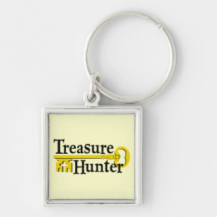 Treasure Hunter with gold key Keychain