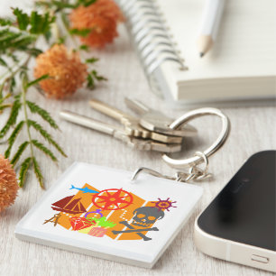 Treasure Hunting Collage Keychain