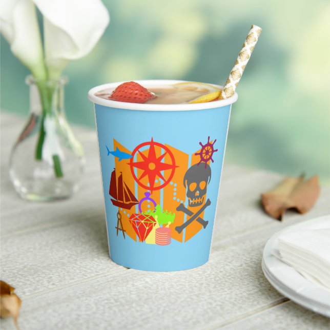 Treasure Hunting Collage Paper Cups (Insitu)
