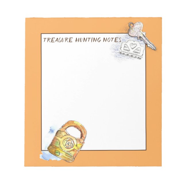 Treasure Hunting Notes Metal Detecting Lock Key (Front)