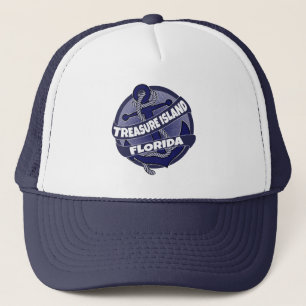 Treasure Island Florida anchor swirl trucker hat