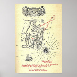 "Treasure Island Map" Poster