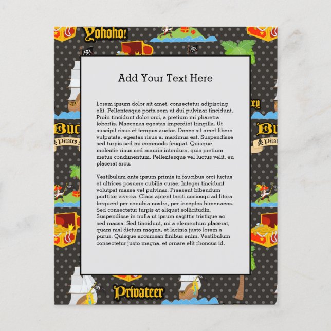 Treasure Island Palm Tree Pirate Flag Raiding Flyer (Front)