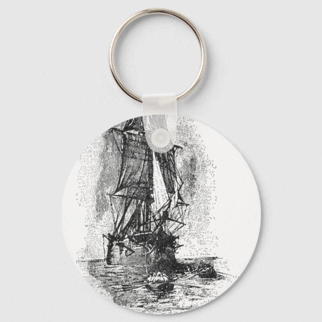 Treasure Island Pirate Ship Keychain (Front)