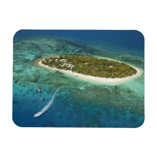 Treasure Island Resort and boat, Fiji Magnet (Horizontal)