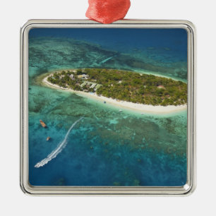 Treasure Island Resort and boat, Fiji Metal Ornament