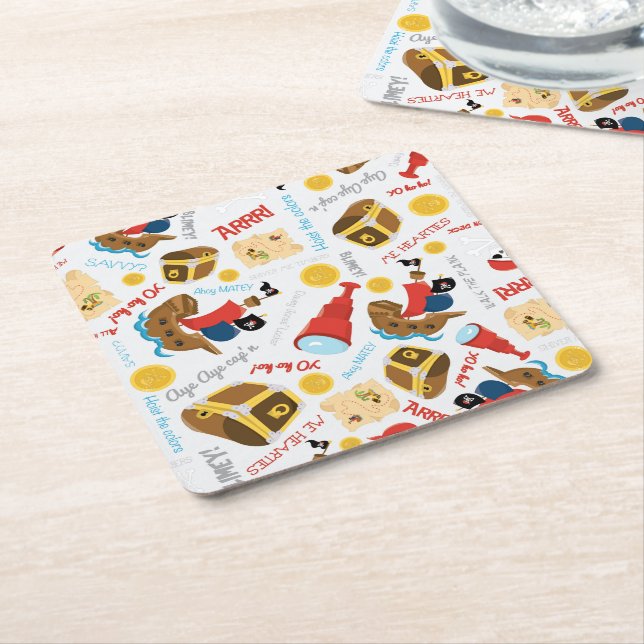 Treasure Island Square Paper Coaster (Angled)