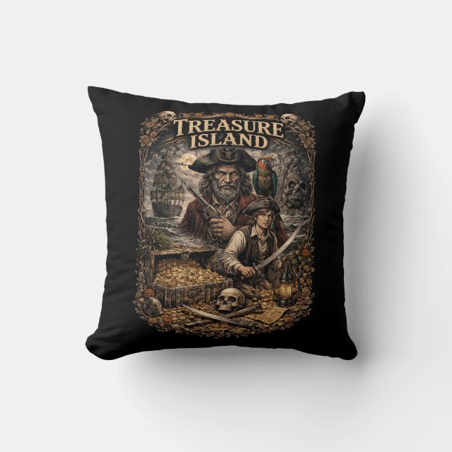 Treasure Island Throw Pillow (Front)
