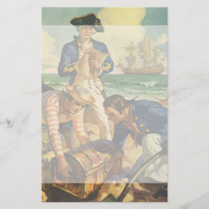 Treasure Island, Vintage Fairy Tale Pirates Stationery