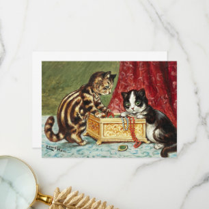 Treasure Kittens by Louis Wain Thank You Card