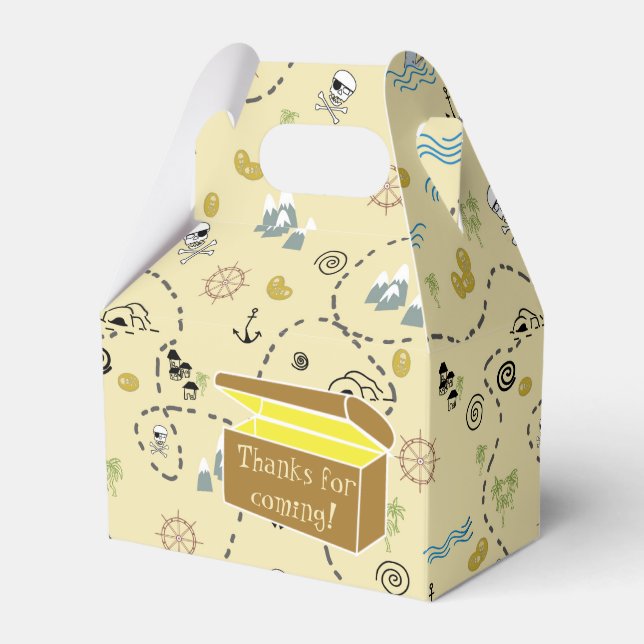 Treasure Map and Chest Thanks for Coming  Favor Box (Front Side)