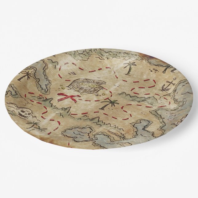 Treasure Map Paper Plate (Angled)