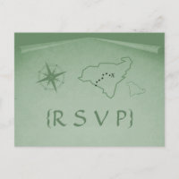 Treasure Map RSVP Postcard, Green