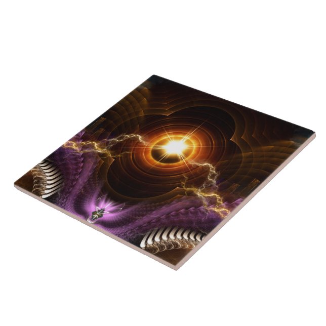 Treasure Of Night Fractal Art Tile (Side)