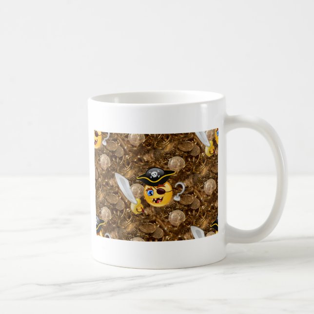 treasure pirate emoji coffee mug (Right)