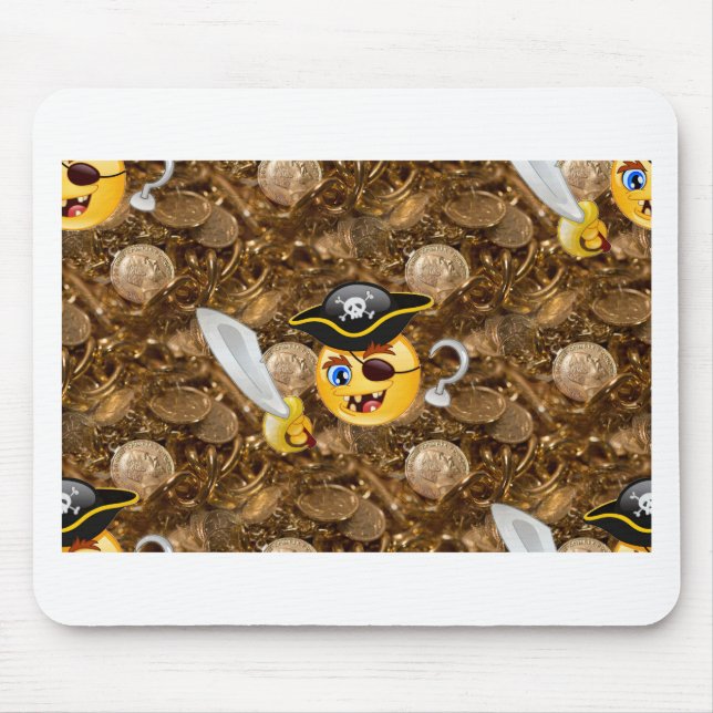 treasure pirate emoji mouse pad (Front)