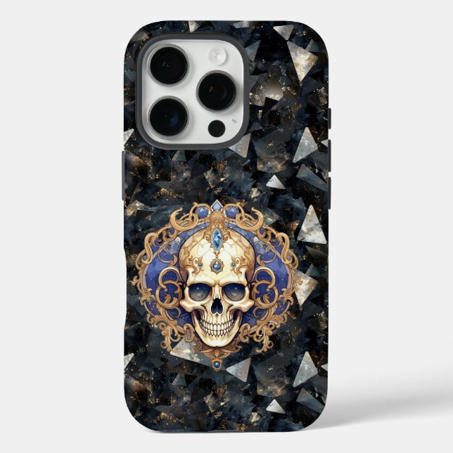 Treasure Skull on Black Diamonds iPhone case (Back)