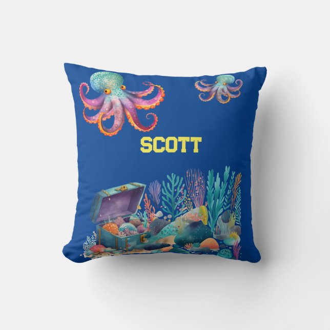 Treasure under the sea throw pillow (Front)