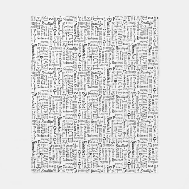Treasured Christian Words of Affirmation Fleece Blanket (Front)