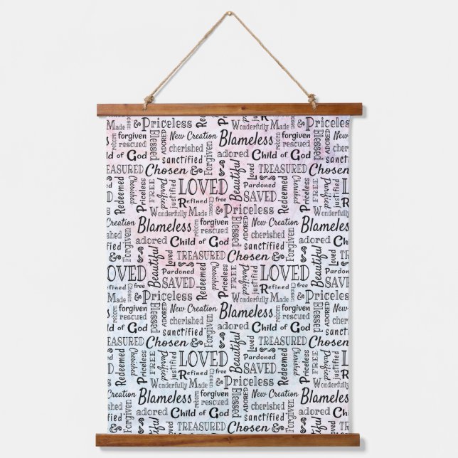 Treasured Christian Words of Affirmation Hanging Tapestry (Front)