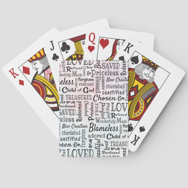 Treasured Christian Words of Affirmation Playing Cards (Back)