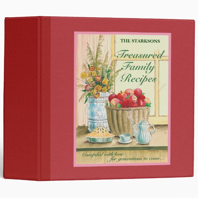 Treasured Family Recipes Binder (Front/Spine)